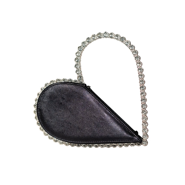 Crystal Heart Frame Clutch
