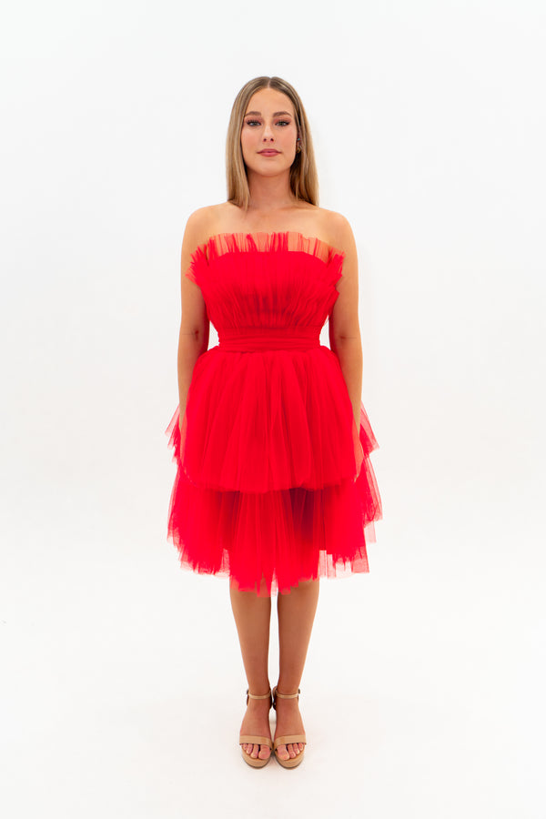 Opulent Gowns – Strapless Tulle Mini