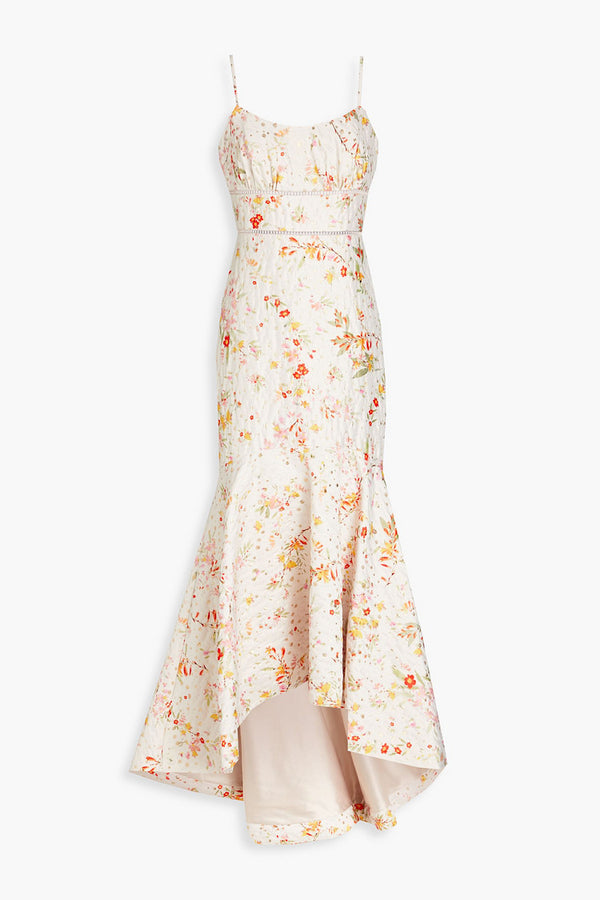 ML Monique Lhuillier - Floral & Metallic Gown