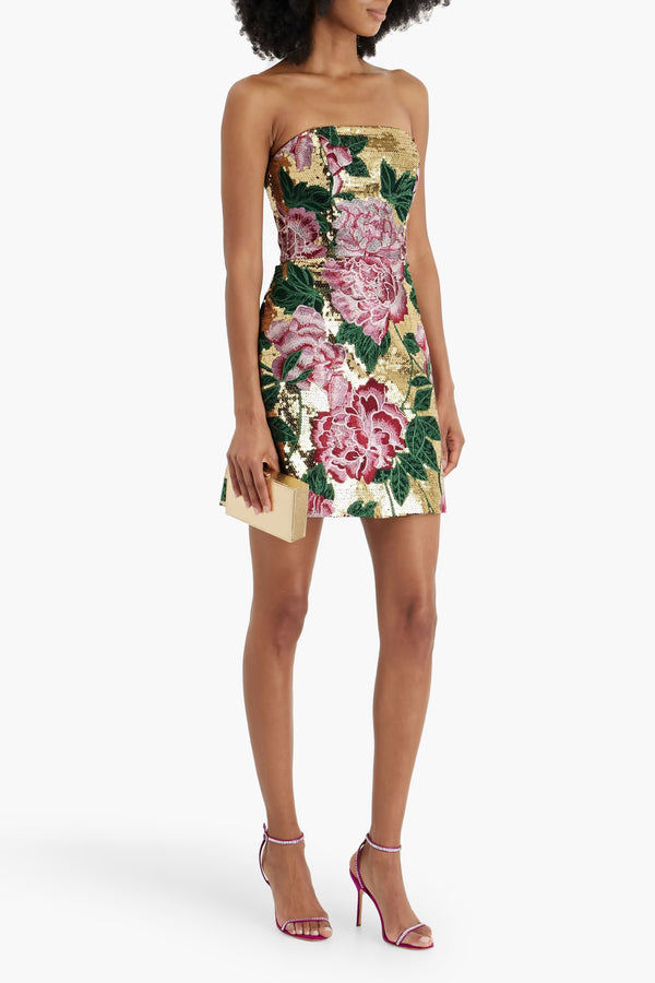 Marchesa Notte - Strapless Embellished Tulle Mini