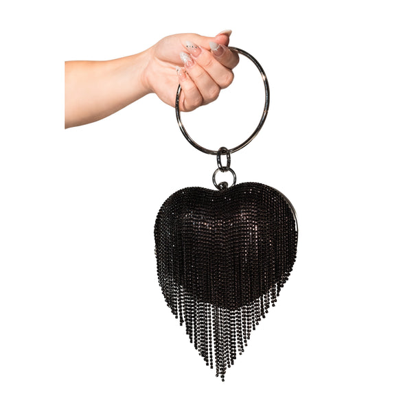 Top Handle Heart Clutch