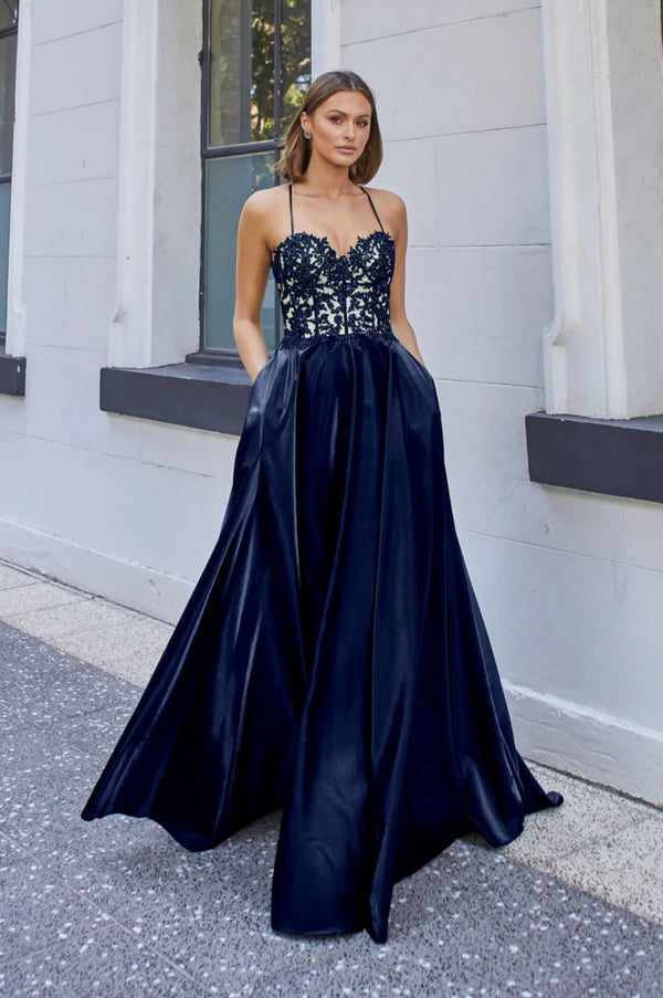 Tania Olsen – Floral Lace A-Line Gown